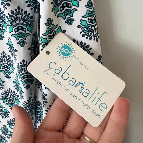 NWT Cabana Life Coastal Crush Zipper Rashguard Top UPF Sun Protection Women's XL - Picture 4 of 10